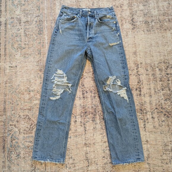 Agolde 90s Mid Rise Straight Fit Jeans in Size 26 Color Fall Out - Picture 1 of 4